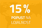 Poklanjamo 15% popusta na lojalnost